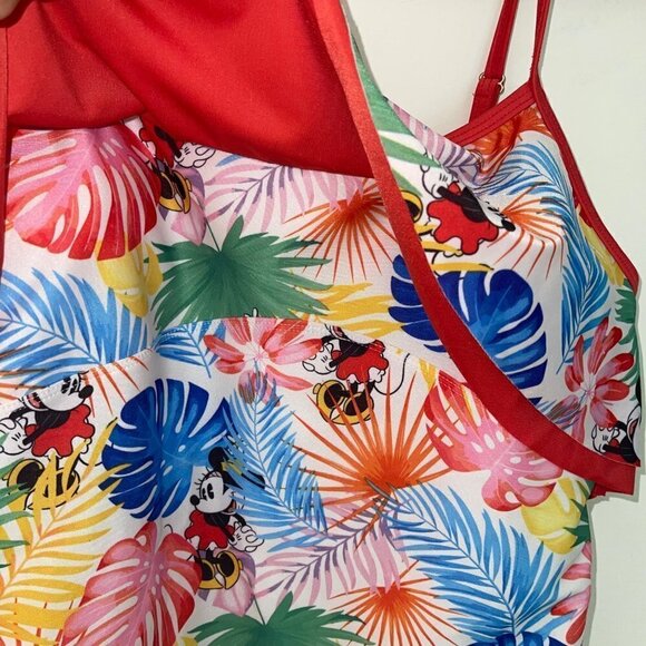 Disney Womens Swimsuit Size Large Multicolor Minnie Mouse Tropical One Piece - Picture 3 of 11